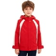 thumbnail image 4 of Jizyo Vestes de Sport pour Enfants Veste Imperméable Extérieure Garçons Filles Coupe-Vent à Capuche Randonnée Rouge 110, 4 of 6