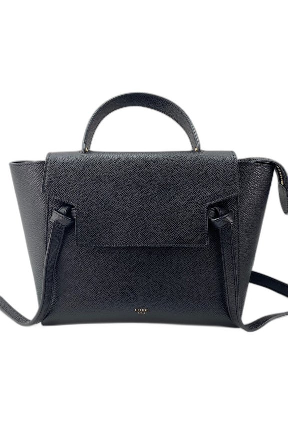 Pre-Owned Celine CELINE Belt Bag Micro 2-Way Shoulder Leather Black