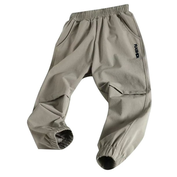 Odeerbi 5-16 Años Niños Niñas Algodón Pantalones de Ejercicio de Secado Rápido Athletic Deportes Jogger Pantalones Primavera Suelto Joggers Con Múltiples Bolsillos