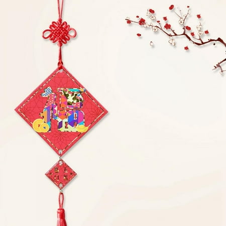 

Overfox 2021 Chinese Style Cartoon Pendants New Year Living Room Home Ornaments Spring Festival Decorations Fu Character