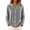 Gray, variant on Women's Velour Button Down Hoodies Fall Long Sleeve Vintage Soft Casual Loose Fit Daily Hooded Tops S-XXL