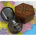 thumbnail image 1 of Brújula Reloj de Sol de Latón Antiguo THOR INSTRUMENTS con Caja de Madera, 1 of 6
