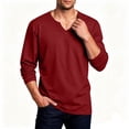 thumbnail image 6 of HOMADLES Men's Solid Long Sleeve Shirt V Neck Lightweight Athletic Tops Stretch Soft Gym Running Shirts Wine Size 5XL, 6 of 6