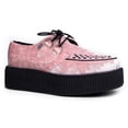 thumbnail image 1 of TUK A8821 Velvet Stitch Checker Ribbed Platform Flatform Lace Up Creeper Sneaker 11, 1 of 4