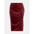 thumbnail image 5 of Terra & Sky Women's Plus Velvet Midi Skirt, Sizes 0X-5X, 5 of 6