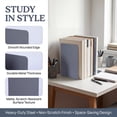 thumbnail image 2 of Unique Bargains Expandable L-Shaped Bookends with Compartments Home 2 Pcs Moonlight Grey 5.2"L x 4.1"W x 7.7"H, 2 of 5