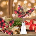 thumbnail image 3 of FONDOTIN 4Pcs Black Red Black Plaid Glitter Flowers Picks for Christmas Celebration and Wedding Photography, 3 of 8