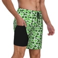 thumbnail image 2 of Naloa Happy St. Patrick's Day Print Men Swim Trunks with Compression Liner ,Board Shorts,Men's Swim Shorts with Drawstring and Elastic Waistband-X-Large, 2 of 6