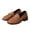 Brown, variant on Black Women'S Chunky Heel Loafers Chain Thick Sole Retro British Style Mid Heel Comfortable Casual Shoes For Outdoor