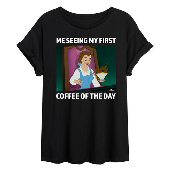 Disney - First Coffee Of The Day - Juniors Ideal Flowy Muscle T-Shirt