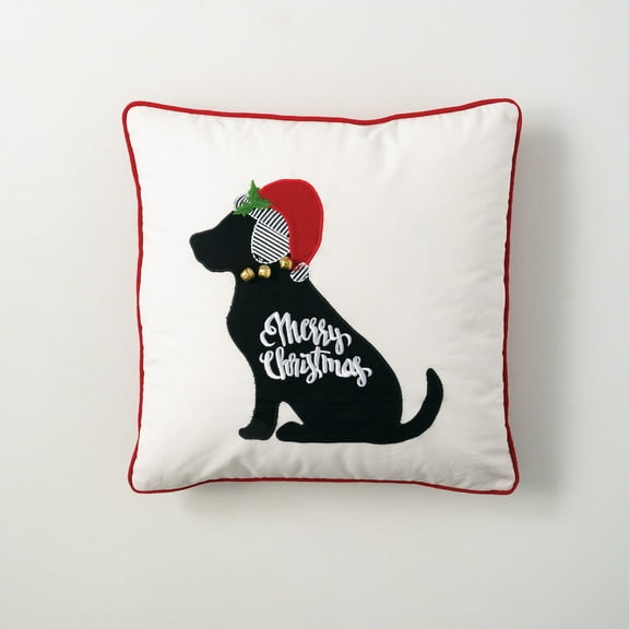 Sullivans Dog Merry Christmas Pillow, White