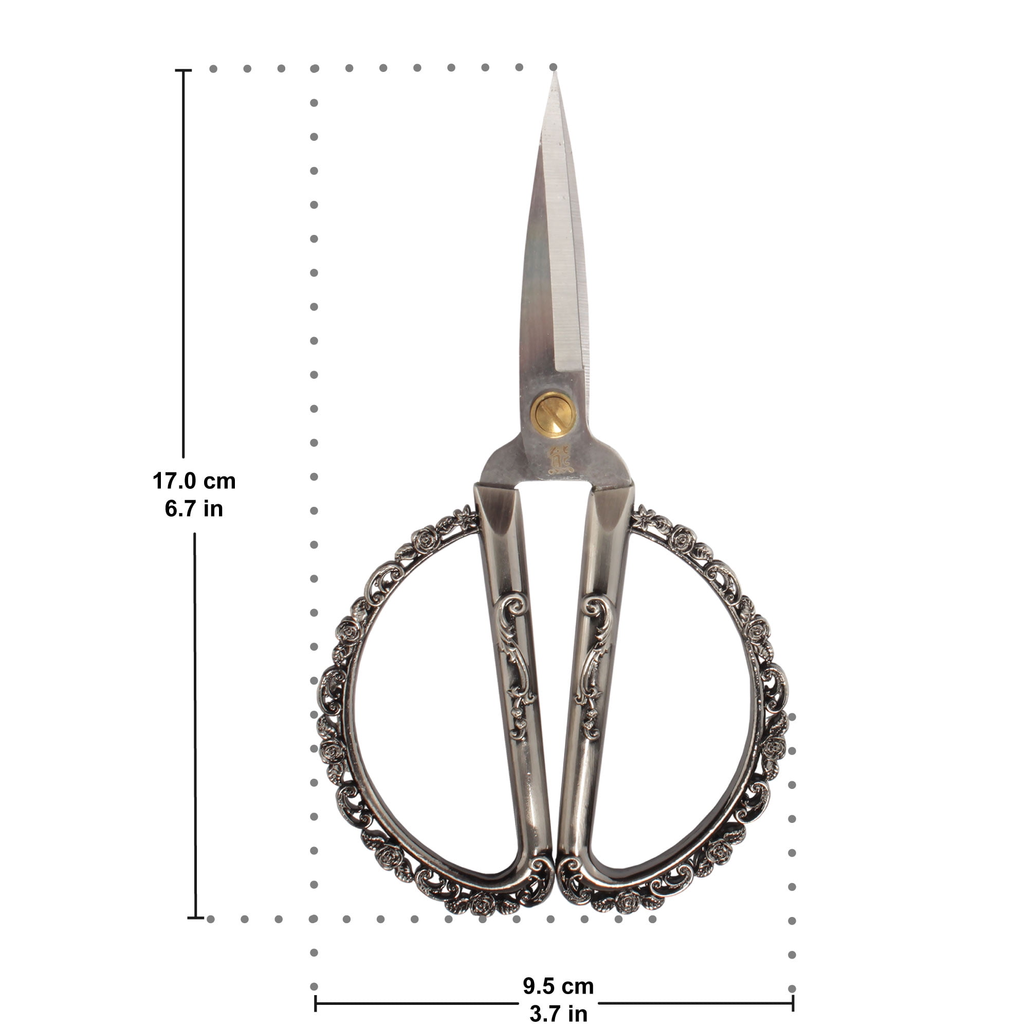 JubileeYarn Delicate Rose Embroidery Scissors - Gunmetal - 30 Scissors