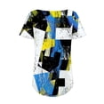 thumbnail image 4 of Xihbxyly Dress Shirts for Women, Women's Short Sleeve Tunic Shirt Pleated Mesh Blouses Summer Floral Tops Square Collar Loose Pleated Blouse Tunic Tops to Wear with Leggings #1, 4 of 6