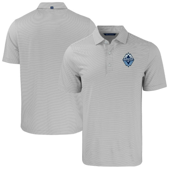Men's-Cutter & Buck  Gray Vancouver Whitecaps FC Big & Tall Forge Eco Double Stripe Stretch Recycled Polo