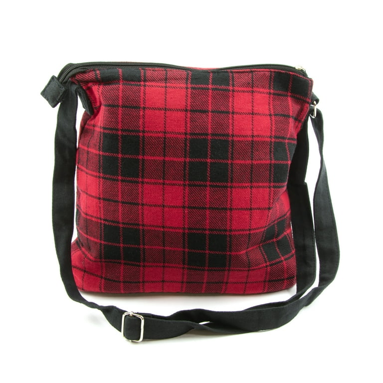 Red and black plaid purse sales