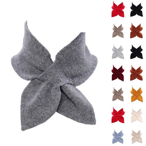 Domzle Warm Knitted Neck Warmer for Women Winter Soft Gaiter Scarves Solid Color Pullover Collar Scarf Neckerchiefs Gray