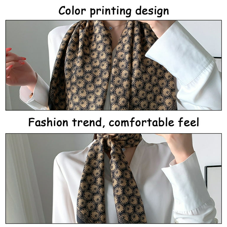 Designer New Model Fashion Print Long Square Scarf Silk Hairscarf