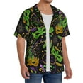thumbnail image 4 of Balery Carnival Mardi Gras3 Men's Casual Button Down Shirt Short Sleeve Textured Summer Cuban Beach Shirts-X-Large, 4 of 7