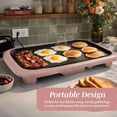 thumbnail image 4 of COOK WITH COLOR Electric Griddle, 1200W Nonstick 10" x 16" Cooking Surface, Dusty Rose, 4 of 7