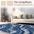 thumbnail image 2 of ODIKA 8'x8' Machine Washable Non-Slip Area Rug, Wave Hand Hooked High Traffic Rug, Blue, 286896, 2 of 7