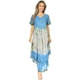thumbnail image 5 of Sakkas Mika Ombre Floral Caftan Dress - Blue / Cream - One Size, 5 of 5