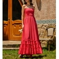 thumbnail image 6 of Women's Y2k Cut Out Backless Maxi Dress Bodycon Long Flowy Dresses Summer Boho Spaghetti Strap Low Cut Cami Dress Clubwear, 6 of 13