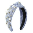 thumbnail image 3 of Helii Women Headband Wide Knot Pearl Vintage Elegant Casual Wedding Hair Hoop, 3 of 5