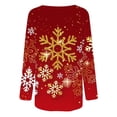 thumbnail image 4 of Levmjia Womens Christmas Tops Long Sleeves Winter Snowflake Printed Loose T-Shirt Blouse Round Neck Casual Plus Size Tops, 4 of 5
