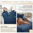 thumbnail image 6 of AENKYO 50" Chaise Lounge Sofa Bed with 3 Pillows, Convertible Sleeper Couch for Living Room, Bedroom & Small Spaces - Corduroy Upholstered Deep Seat Comfy Furniture - Blue, 6 of 9