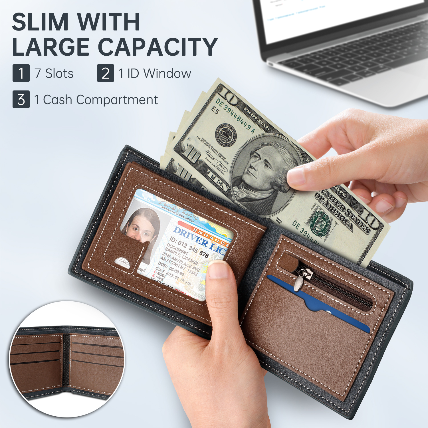 Cshidworld RFID Bifold Wallet for Men photo 5