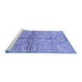 thumbnail image 2 of Ahgly Company Machine Washable Indoor Round Oriental Blue Traditional Area Rugs, 7' Round, 2 of 4