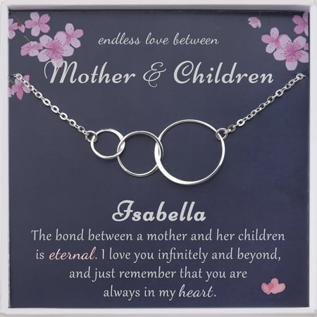 Anavia Mother and Child Necklace for Mothers Day Gift, 925 Sterling Silver Endless Love Between Mother-Child Necklace -[Custom Name]