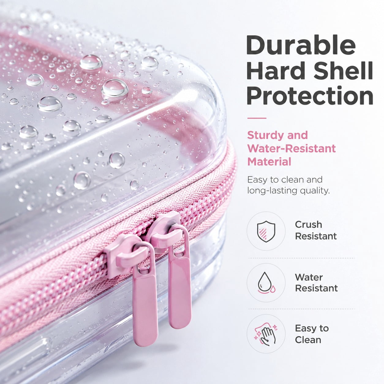 4 Pcs Clear Hard Zipper Case Tutuviw Transparent Hard Case Clear Makeup Bag Portable Organizer Bin Travel Plastic Pouch for Building Blocks Puzzles Storage Box (Multicolor, 9 x 7.8in)