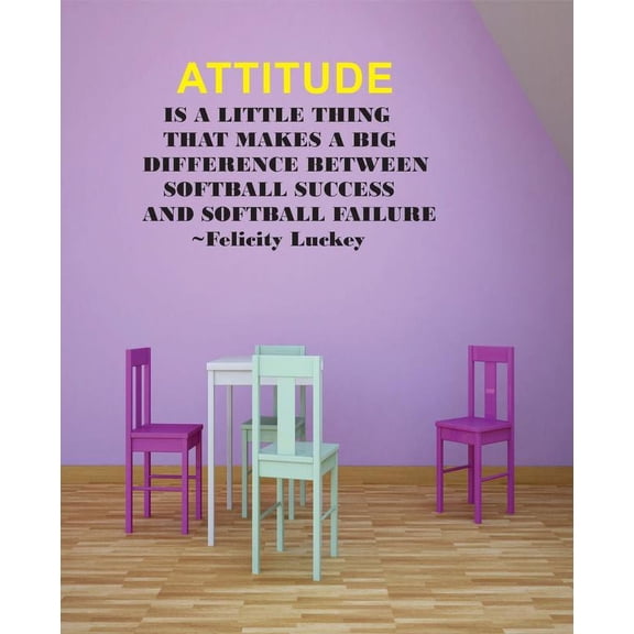 New Wall Ideas Softball For Girl Teen Childrens Inspirational Quote Girl Sports "attitude" 20x20