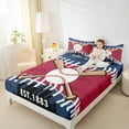 thumbnail image 4 of Homewish Baseball Game Gaming Full Size Sheets,Western City Bed Sheets,Ball Sport Theme Sheet Sets For Teens Kids,Breathable Home Decor,4pcs, 4 of 7