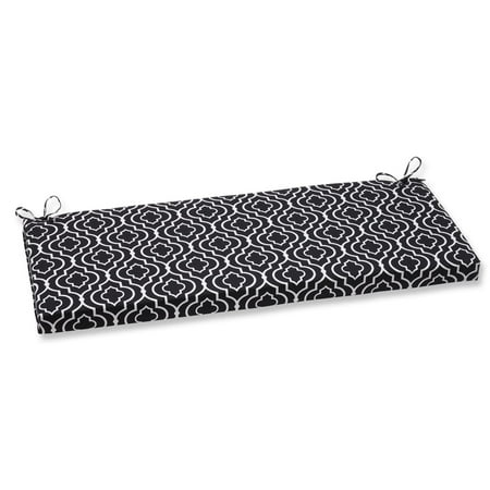 45" Traliccio Maglia Black and White Outdoor Patio Bench Cushion