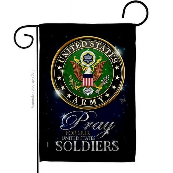 Breeze Decor G120065-BO Pray United States Soldiers Armed Forces Army Double-Sided Decorative Garden Flag, Multi Color