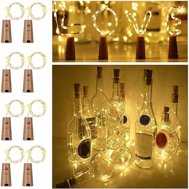 Luces de cadena de botella de vino ShuxiuWang de estrella de cobre 8 paquetes