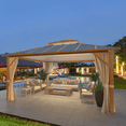 thumbnail image 6 of Hommow 12' x 14' Outdoor Gazebo, Metal Double Roof Aluminum Frame Patio Gazebo for Gardens, Lawns, Parties, Claret, 6 of 7