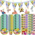 thumbnail image 2 of Decoración de fiesta de cumpleaños de Bob Esponja para niños, juguete, globo de látex de papel de aluminio, vajilla de dibujos animados, suministros para eventos, fondos de pancarta, 2 of 4