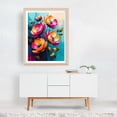 thumbnail image 2 of Vibrant Bloom Symphony - Painting Floral Modern Art Botanical Flowers Garden Nature Oak Framed Wall Art Print 6 x 8 inches, 2 of 3