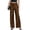 Brown, variant on Levmjia Women's Satin Wide Leg Pants High Waisted Lounge Pants with Pockets Adjustable Drawstring Casual Trousers for Evening
