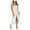 White, variant on Sngxgn Women's Long Sleeve Dress with Slit Elegant Long Neck High Waist A-Line Midi Dress(Grey,S)