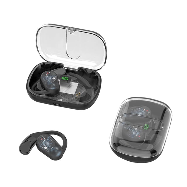 Auriculares abiertos Xmenha Auriculares de conducción ósea con ganchos para la oreja, inalámbricos,