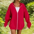 thumbnail image 5 of Woman Hoodie Red Zip Up Hoodies for Women Casual Long Sleeve Women Pullover Hoodie Cozy Hoodie XXXXXL, 5 of 9