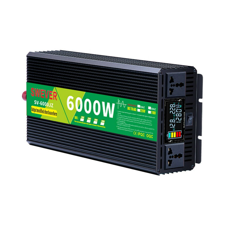 6000 Watts Power Inverter DC 24V to AC 220V Car RV Converter with LCD  Display
