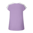 thumbnail image 5 of Delayuji Womens Tops 2025 Casual Short Sleeve V Neck T Shirts Loose Fit Tunic Blouses Cute Print Tees Summer Purple Xl Polyester,Spandex Short Sleeve Shirts for Women, 5 of 6