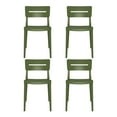 thumbnail image 2 of WestinTrends Playa Outdoor Modern Stackable Plastic Patio Dining Chairs (Set of 4), Olive Green, 2 of 15