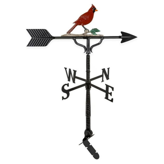 32-Inch Weathervane with Color Cardinal Ornament