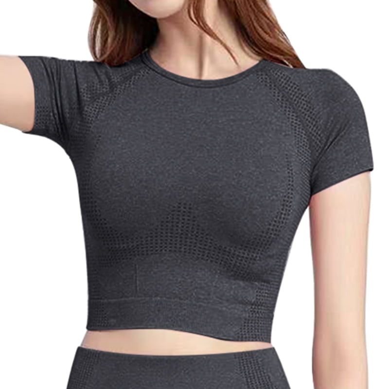 Solid Seamless Yoga Shirt Women Fitness 